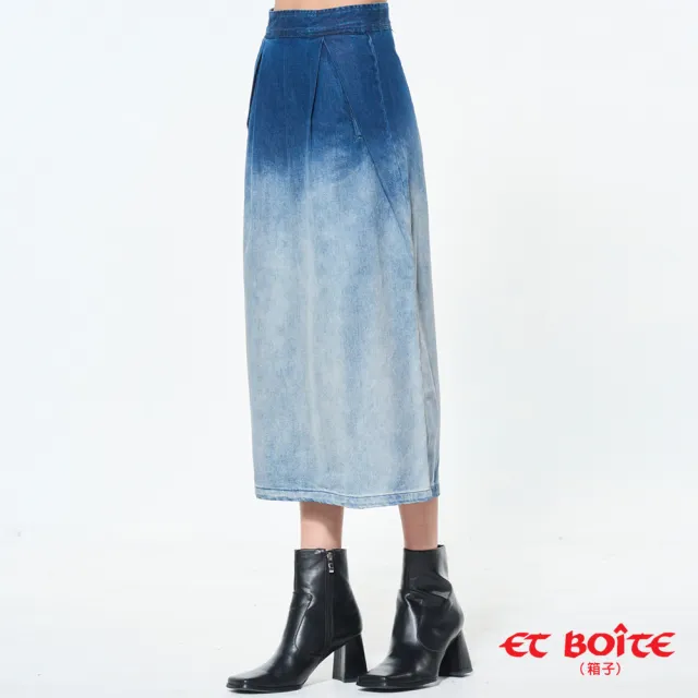 【BLUE WAY】女裝 高腰花苞漸層丹寧 長裙-ETBOiTE 箱子