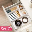 【Dagebeno荷生活】加厚款可疊加桌面化妝品收納盒 餐具抽屜分類盒整理盒(Set-C)