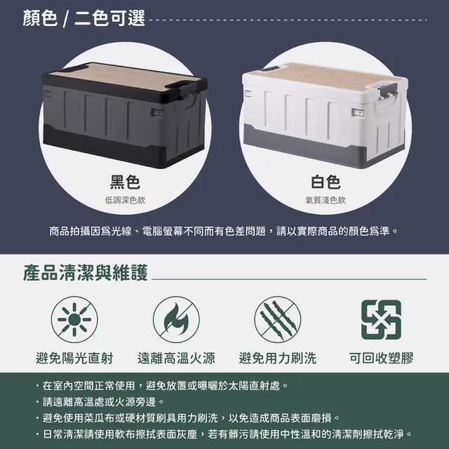 【HOUSE 好室喵】好野木蓋板折疊箱45L(露營收納箱 木蓋折疊箱 摺疊箱)
