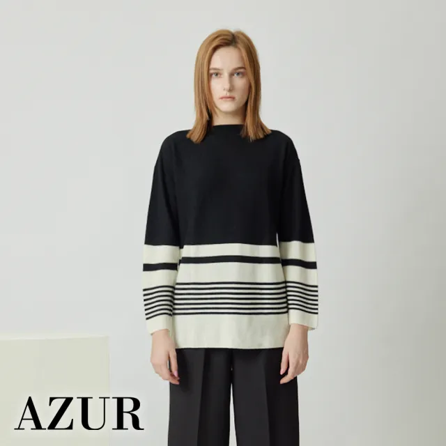 【AZUR】微寬鬆交錯針織上衣-2色