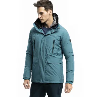 【Hilltop 山頂鳥】男款WINDSTOPPER保暖蓄熱羽絨短大衣F22M01綠