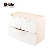 【O-Life】辦公室抽屜收納盒- 3抽屜(桌上收納盒 抽屜收納盒 儲物盒 文具收納盒 桌上抽屜收納盒)