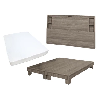 【顛覆設計】三件組 溫瑞插座床頭片+加高床+獨立筒(單大3.5尺)