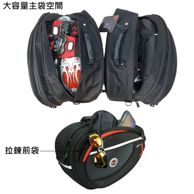 【Niche 樂奇】重機經典馬鞍包 NMO-8209(邊包 大容量 可擴充 防水 旅遊 檔車 露營 人身部品 尊爵騎士)