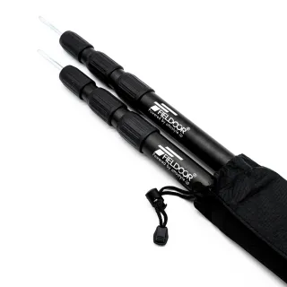 【FIELDOOR】日本 消光暗黑營柱 無段營柱 伸縮營柱 露營營柱 露營柱 天幕營柱(帳篷營柱 2支一組 附收納袋)