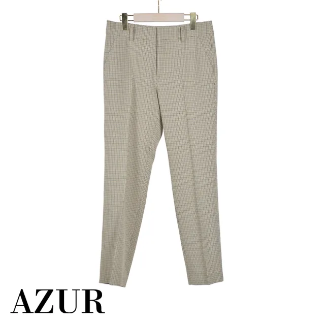 【AZUR】英倫細千鳥紋學院風西裝褲