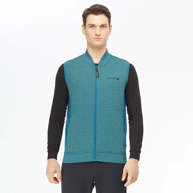 【Hilltop 山頂鳥】男款POLYGIENE抗菌保暖刷毛背心H25M99綠