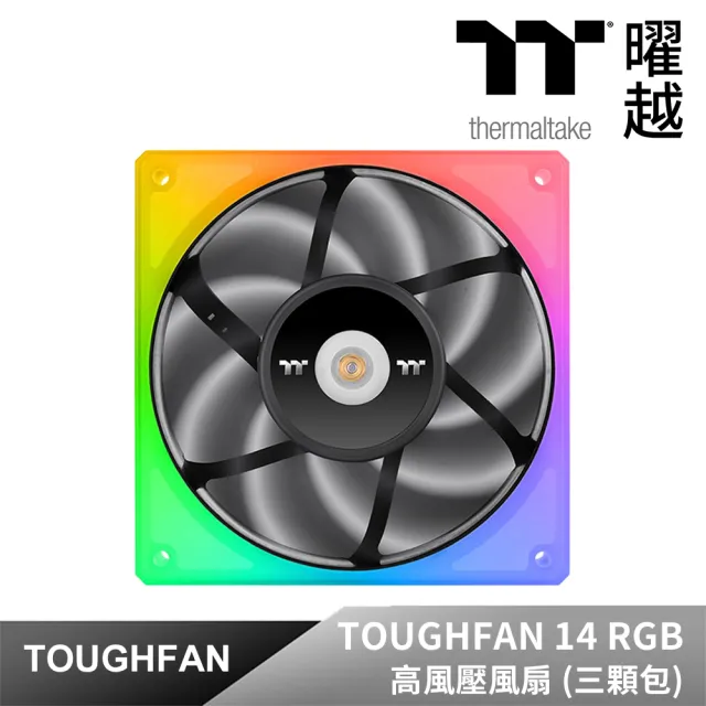 【Thermaltake 曜越】鋼影 TOUGHFAN 14 RGB 高風壓風扇 三顆包(CL-F136-PL14SW-A)