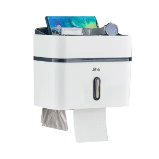 雙層衛生紙盒 免打孔 儲物盒(無痕貼壁掛雙層  置物盒) 