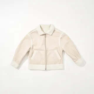 【Lee】女裝 休閒外套 / 立領雙面穿 羊羔絨 奶茶棕 季節性版型 / X-LINE 系列(LL22042397W)