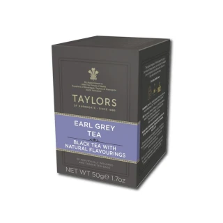 【英國皇家泰勒茶Taylors】皇家伯爵茶紅茶葉包20包x1盒(佛手柑香氣餅乾零食下午茶鮮奶茶咖啡因茶)