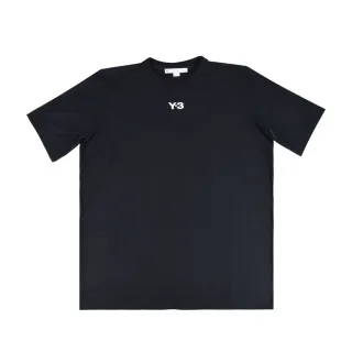 【Y-3 山本耀司】Y-3 CH1 SLEEVE 20週年白字LOGO草寫數字設計純棉短袖T恤(平輸品/男款/黑)