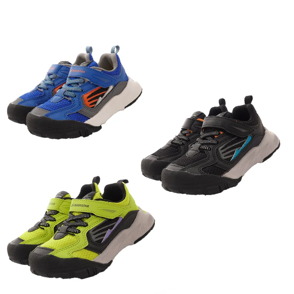 【MOONSTAR 月星】滑步車鞋系列3色任選(OG015/OG016/OG017-藍/黑/黃-16-21cm)