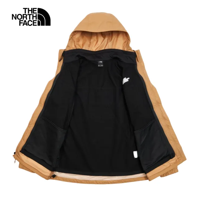 【The North Face 官方旗艦】北面男款棕黑拼接防水透氣連帽三合一外套｜7W7TKOM(內搭抓絨款)