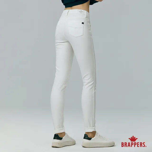 【BRAPPERS】女款 中腰彈性窄管褲(白)