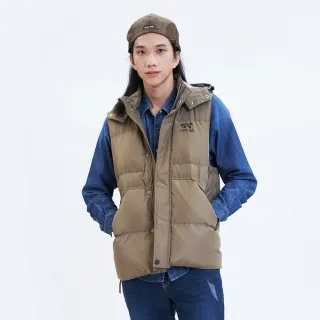 【5th STREET】男裝潮流印花羽絨背心-橄欖綠(510545)