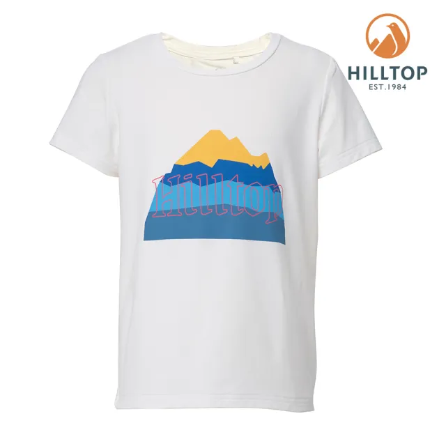 【Hilltop 山頂鳥】童款 Polygiene 抗菌吸濕快乾山形印花T恤 PS04XC18 白