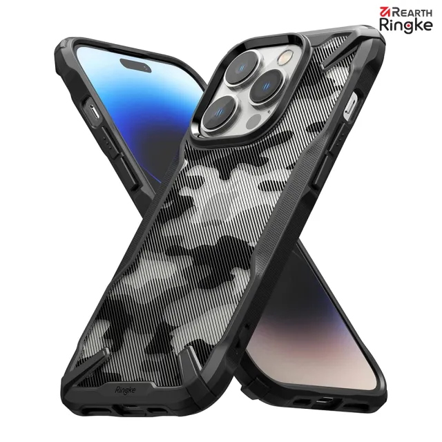 【Ringke】iPhone 14 Pro Max / 14 Pro / 14 Plus / 14 Fusion X 防撞手機保護殼 黑 迷彩(Rearth 軍規防摔)
