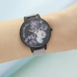 【Olivia Burton】Fine Art系列-黑殼花卉黑面紫丁香灰皮帶腕錶-38mm(OB16AD11)