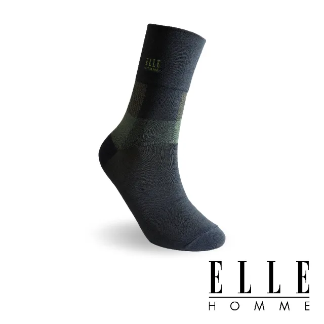 【ELLE HOMME】8雙組簡約時尚寬口紳士襪(禮盒/禮物/寬口襪/紳士襪/長襪/男襪)