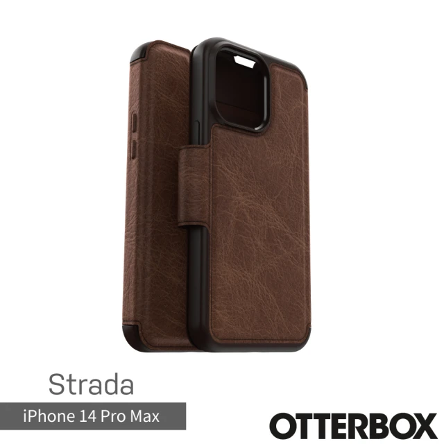【OtterBox】iPhone 14 Pro Max 6.7吋 Strada步道者系列真皮掀蓋保護殼(棕)