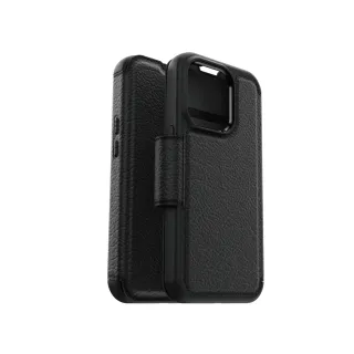 【OtterBox】iPhone 14 Pro 6.1吋 Strada步道者系列真皮掀蓋保護殼(黑)