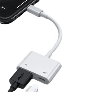 【AILEC】新版免插電iPhone Lightning 轉HDMI 數位影音轉接線 轉接頭(蘋果 APPLE 手機平板影像輸出加充電)