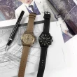 【Tommy Hilfiger】簡約三眼 經典潮流 兩地時間 日本機芯 真皮手錶 黑色 44mm(1792004)