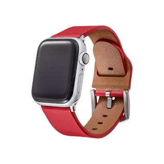 【Gramas】Apple Watch 42/44/45/49mm 義大利真皮錶帶(紅)
