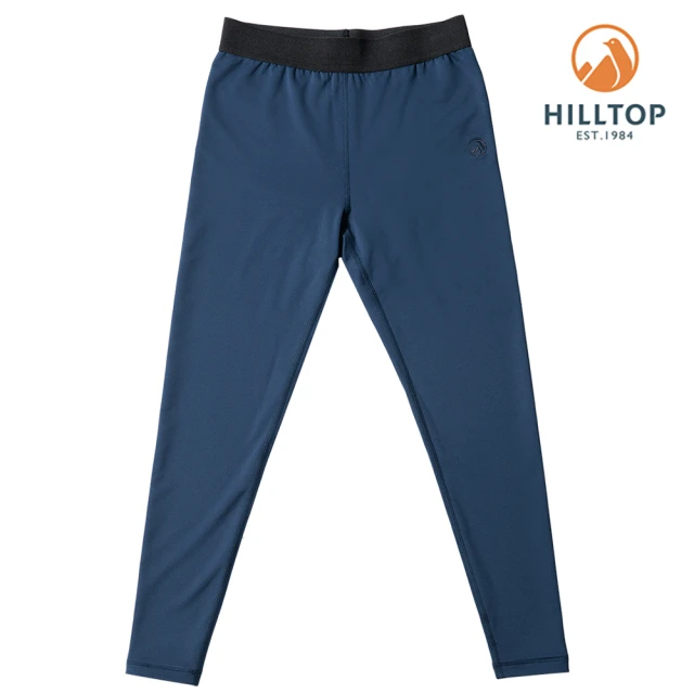 【Hilltop 山頂鳥】童款吸濕快乾消臭抗UV彈性內搭褲E2C05深藍