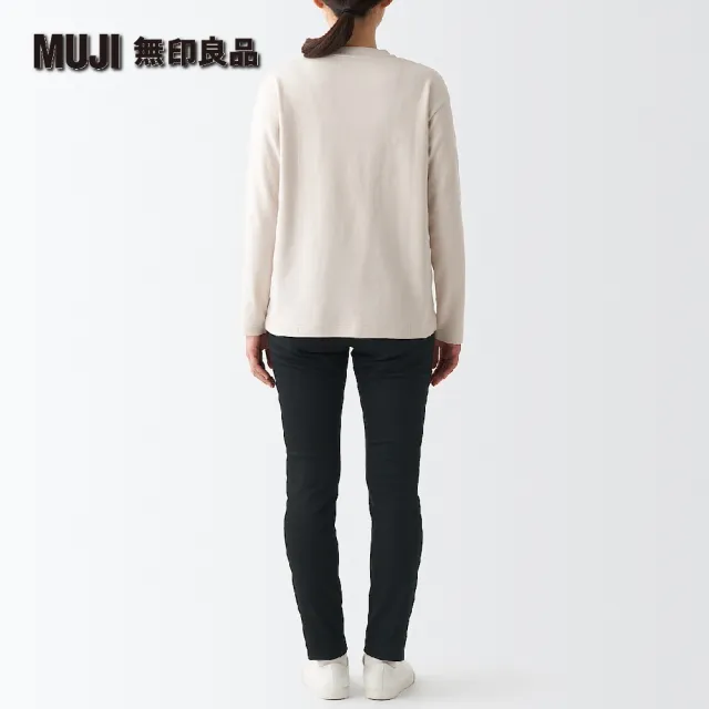 【MUJI 無印良品】女有機棉混超彈力丹寧窄版褲(黑色)