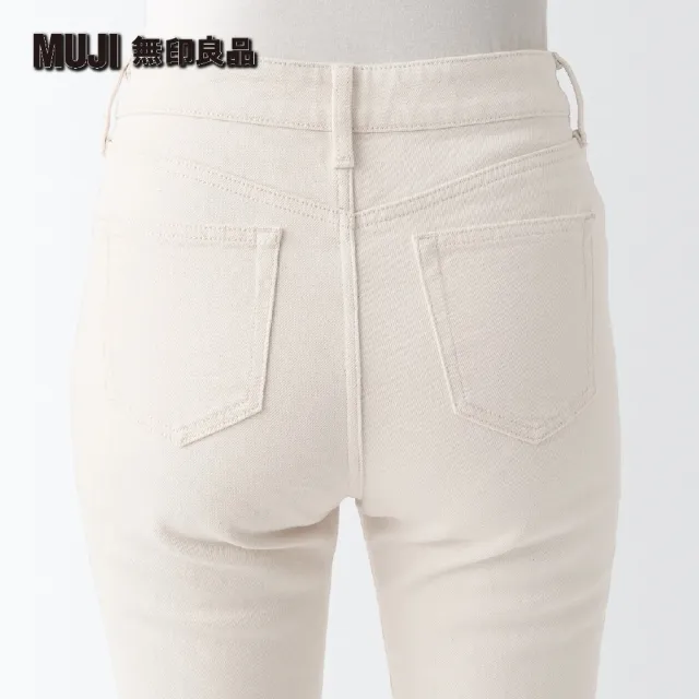 【MUJI 無印良品】女有機棉混彈性丹寧合身褲(原色)