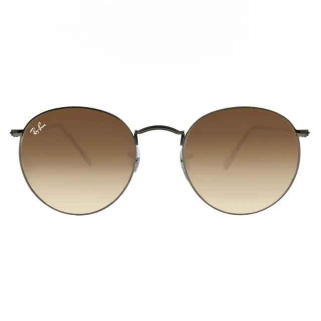 【RayBan 雷朋】復古圓框款 ROUND METAL 太陽眼鏡(槍-棕漸變#RB3447N 00451-53mm)