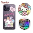 【apbs】三麗鷗 Kitty iPhone 14 Pro Max/14 Pro/14 Plus/14 輕薄軍規防摔水晶彩鑽手機殼(凱蒂同樂會)