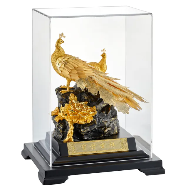 【開運陶源】招財純金箔禮品 小櫥窗 雞 鳳凰(天賜良緣 鳳凰于飛 富貴吉祥)