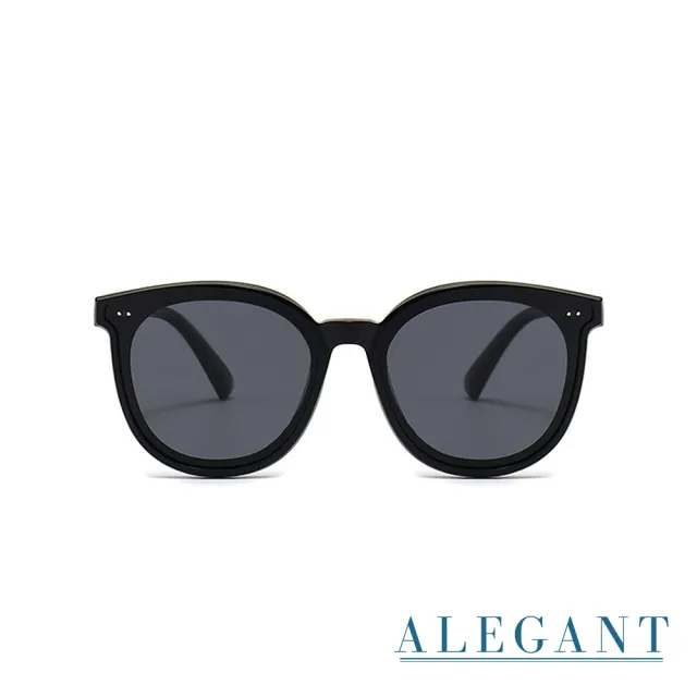 【ALEGANT】輕旅童遊夜夢黑兒童專用輕量矽膠彈性太陽眼鏡(UV400圓框偏光墨鏡)