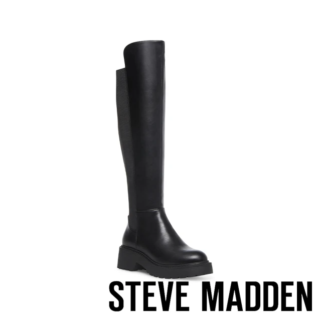 【STEVE MADDEN】CALLBACK 百搭厚底切爾西長靴(黑色)