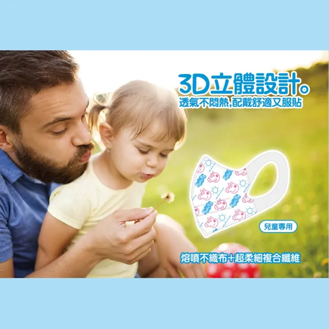 即期品【博寶兒】佩佩豬 兒童3D立體醫療口罩3包組(10入/包)(台灣製 四層防護 SDC)