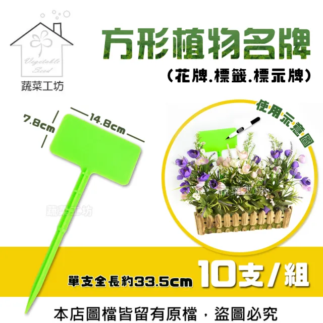 【蔬菜工坊】方形植物名牌 10支/組(花牌.標籤.標示牌)