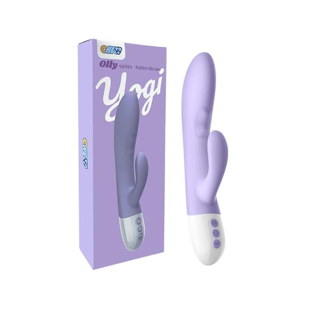 Yogi兔子36頻雙震加溫震棒-紫(情趣按摩棒 震動棒 電動自慰棒)