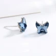 【銀本舖】藍蝴蝶藍水晶S925銀耳釘