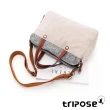 【tripose】漫遊系列岩紋雙拉鍊手提斜背包(沙漠灰)
