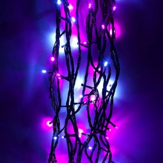 【摩達客】100燈LED燈室內專用串樹燈聖誕燈/粉紅白光黑線/附贈IC控制器