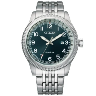 【CITIZEN 星辰】光動能復古風格紳士手錶-42.5mm/藍X銀(BM7480-81L)