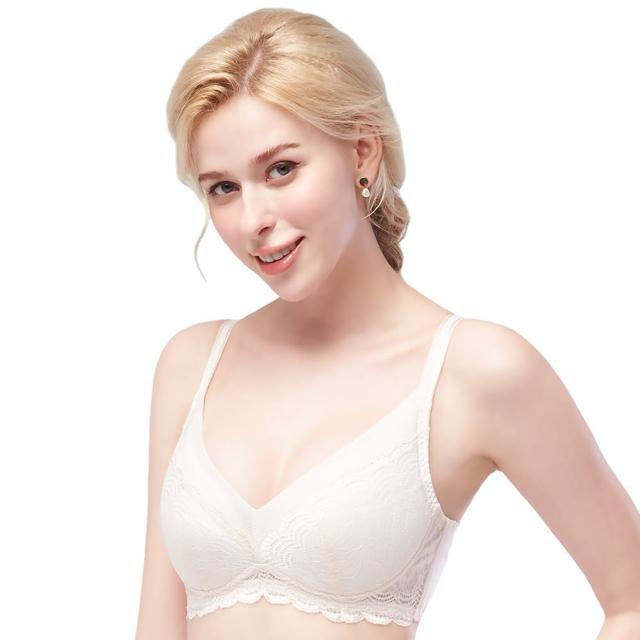 【Swear 思薇爾】花羽夏戀系列M-3XL無鋼圈蕾絲包覆女內衣(甜杏膚)_出清品