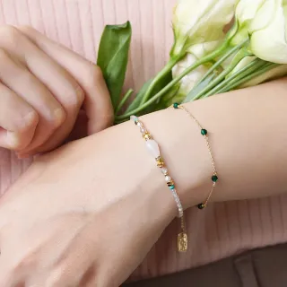 【Ficelle】健康 白玉 K金 心晴娃娃手鍊(輕珠寶 天然石 磁場 開運 設計款 手工製作)