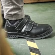 【PERFiT 護特】耐磨牛皮 反光設計 黏扣帶安全鞋(PN024-BK/鋼頭鞋/工作鞋/止滑鞋/不開口笑)