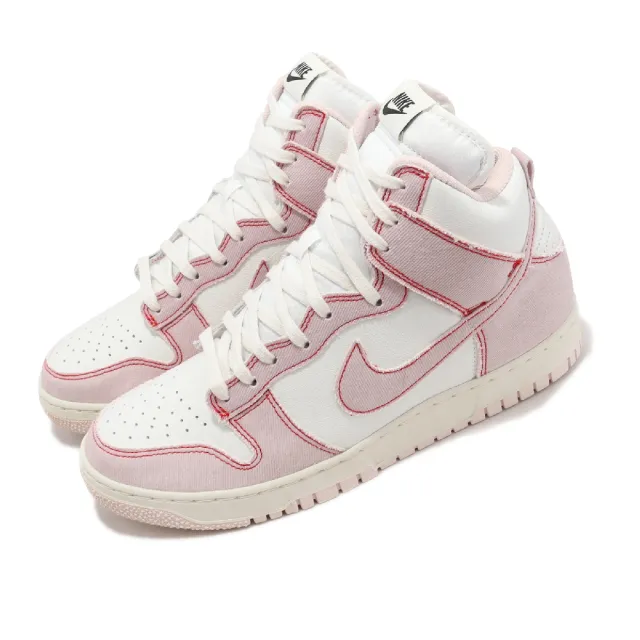 NIKE 耐吉】休閒鞋Dunk HI 1985 男鞋女鞋高筒粉紅白單寧復古(DQ8799