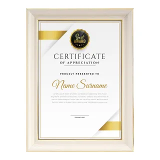 【TRENY】雙色大賞A4獎狀證書相框-米白