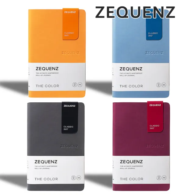 【ZEQUENZ】360度可捲曲筆記本-繽紛系列A6-點陣/方格/橫條內頁可選(泰國皇室御用 色票 辦公 手扎 隨身筆記)
